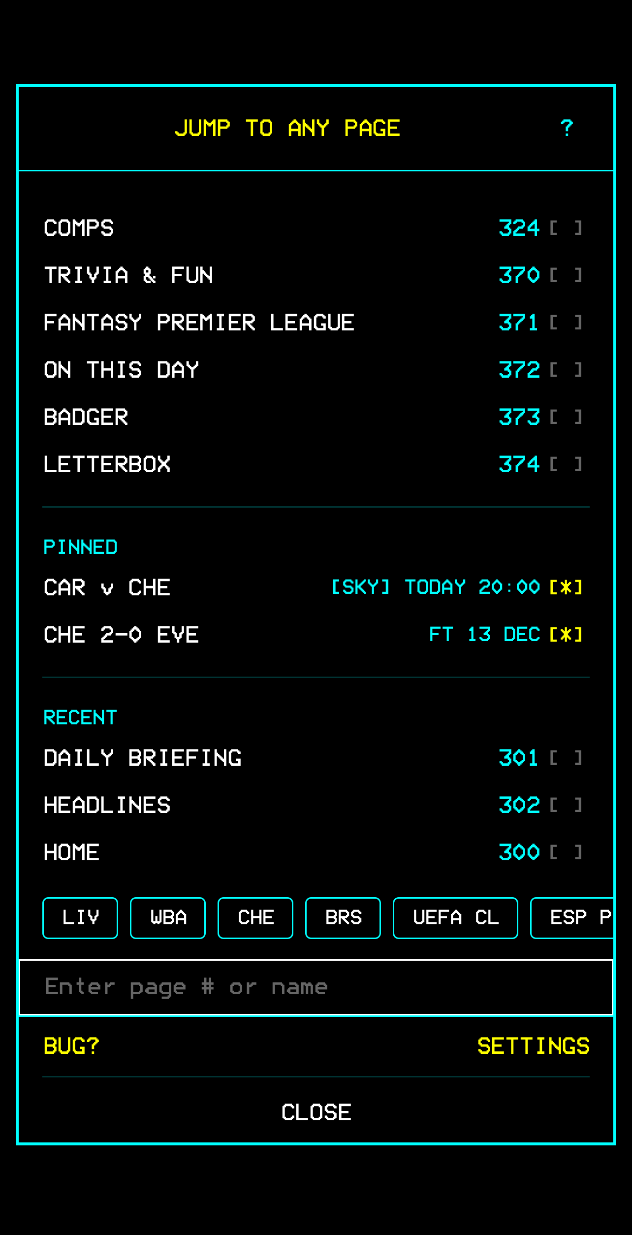 QFAX JUMP - Universal search for pages, teams, leagues, fixtures